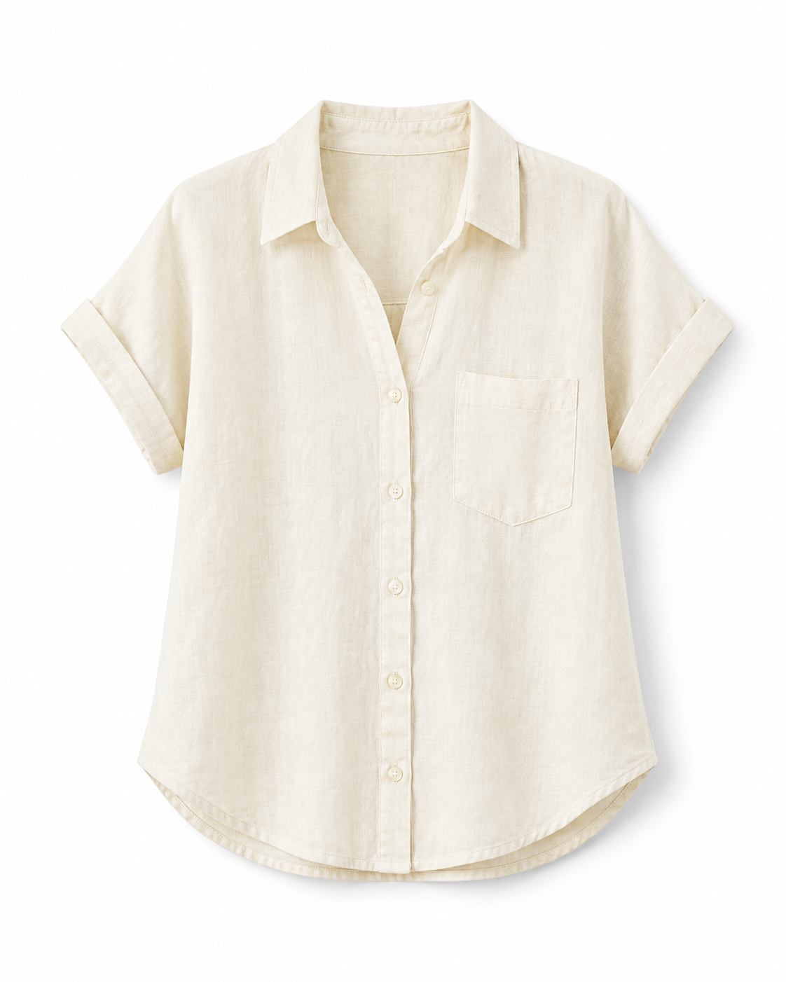 Breezy Linen Button-Up Blouse