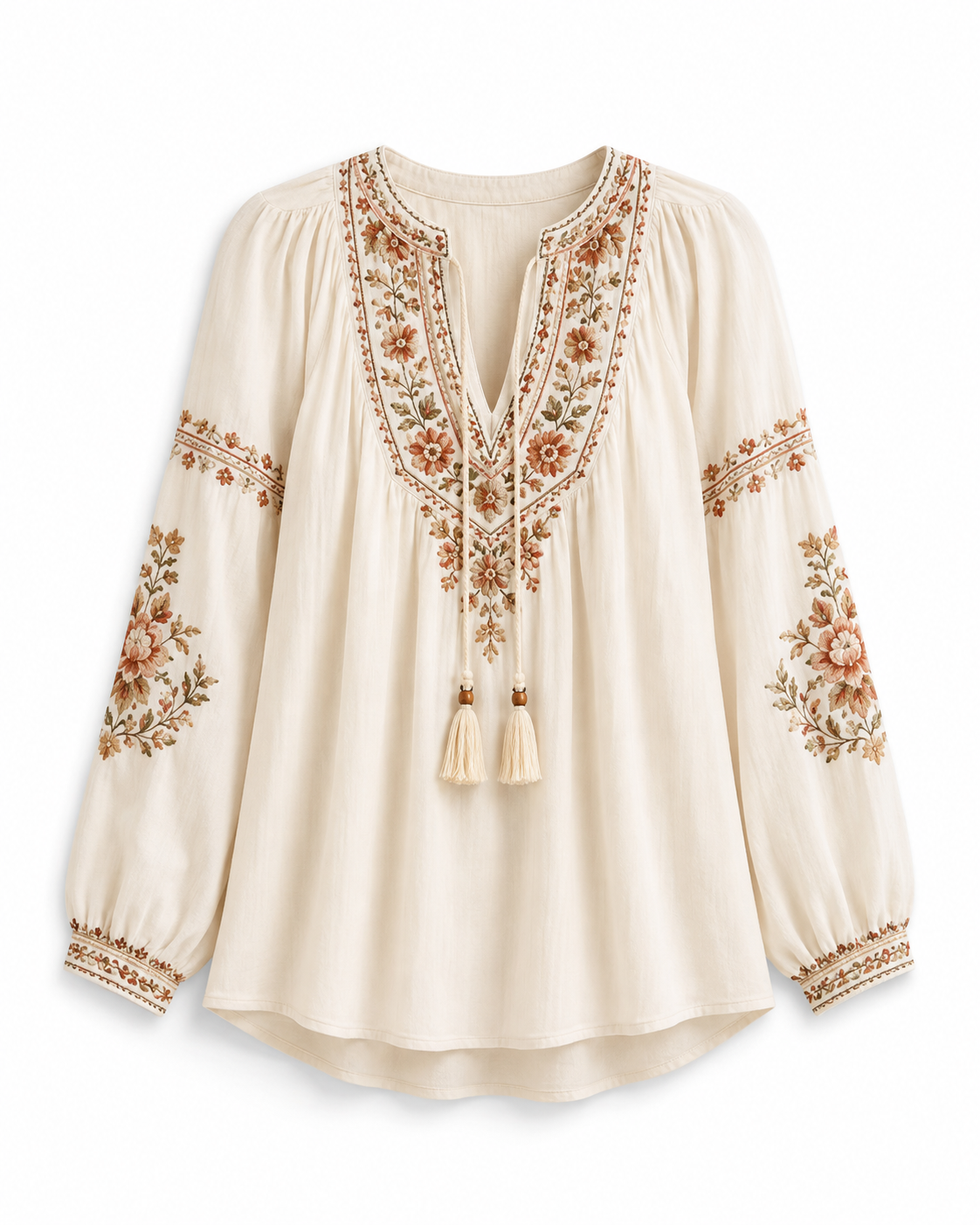 Boho Embroidered Tunic Top