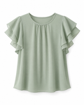 Ruffle Sleeve Chiffon Blouse