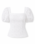 Eyelet Lace Square-Neck Top